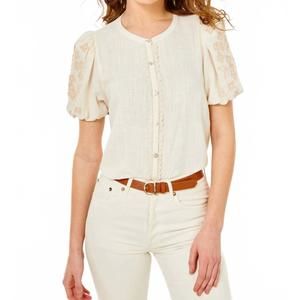 NEW CARTOLINA NANTUCKET adeline linen top in gardenia